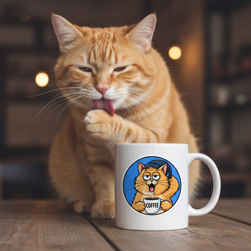 Boost Your Productivity the Cat Way: Fun & Cute Planning Hacks coffee cat 1
