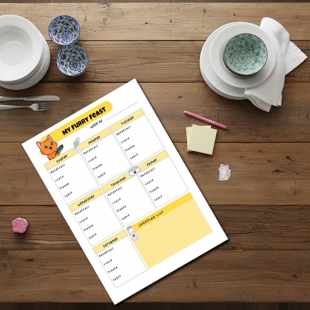 New Year, Cat-Approved You: Plan Your 2026 Goals with Fun meal planner mockup 1