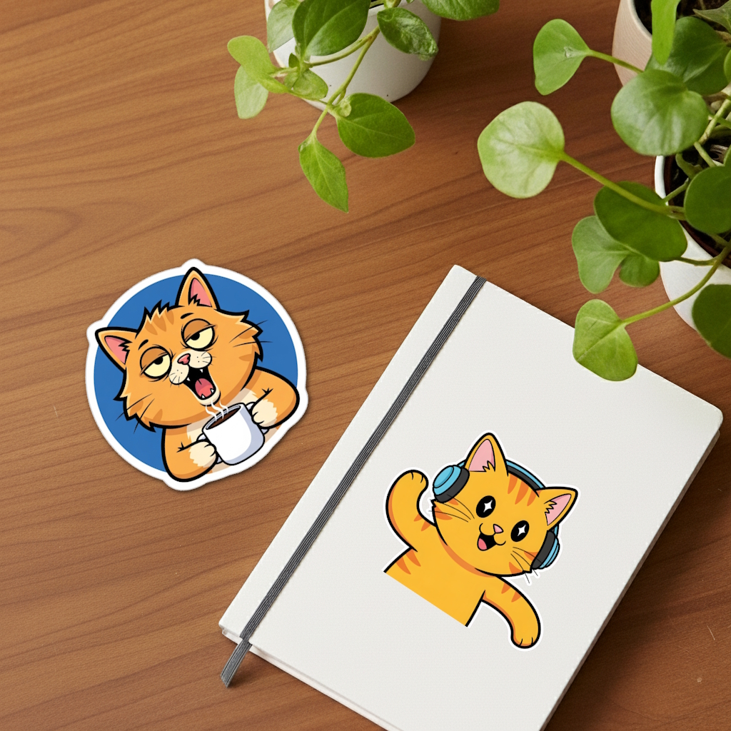 Top Gifts for Cat Lovers: Comics, Planners, and Stickers They’ll Actually Love sticker mockup